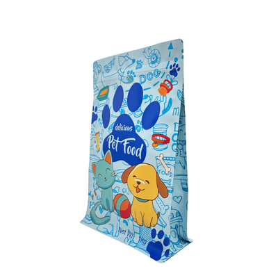 Mua 1.0kg Custom Blue Matte Pet Dog Product Food Packaging Bags Stand Up Flat Bottom Side Gusset Bags with Ziplock Các túi bọc phẳng bên dưới online manufacture