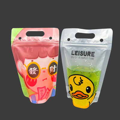 Mua 9.1x 5.2 inch 17 ounce 8mil Clear Frosted Stand Up Drink Bags Drinking Bag with Heavy Duty Hand-held Zipper (Bộ đựng nước uống với khóa tay) online manufacture