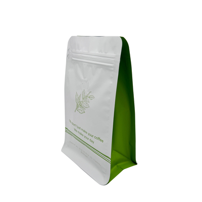 Mua 250g Flat Box Square Bottom Coffee Bag With Valve And Rip Zip Luxury Matte White Aluminium Foil phủ online manufacture