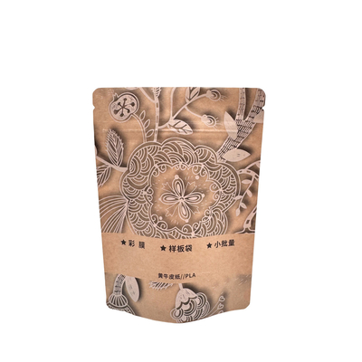 Mua Zipper Top Kraft Custom Compostable Packaging Therm Seal Bags Stand Up Biodegradable Bags Để đóng gói đồ ăn vặt khô online manufacture