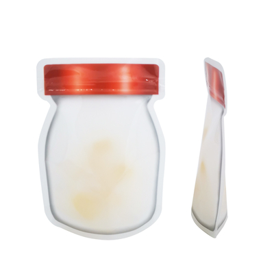 Mua Thùng đóng khóa tùy chỉnh có thể đóng lại Mason Jar hình dạng đứng lên Thùng đóng gói tái sử dụng với cửa sổ để lưu trữ thực phẩm, đồ ăn nhẹ online manufacture