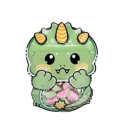 Mua Đặt hàng tùy chỉnh Dinosaur hình rồng cắt đứng lên túi có thể đóng lại với cửa sổ và khóa kín cho bao bì lưu trữ thực phẩm online manufacture