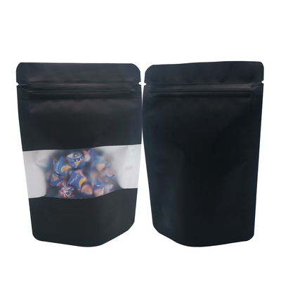 Mua Bí ẩn đen mờ chống mùi đứng lên Ziplock túi Mylar với cửa sổ cho kẹo thực phẩm đồ ăn nhẹ Lưu trữ bao bì online manufacture