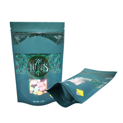 Mua 1 OZ Matte Spot UV Print Stand Up Bags With Re-Sealable Ziplock And Window Cho bao bì cỏ dại, thảo mộc, kẹo online manufacture