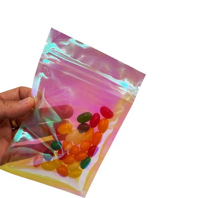 Mua Thẻ tùy chỉnh màu cầu vồng hồng Holographic Flat Zipper Pouch 3 mặt Thẻ niêm phong để đóng gói thực phẩm, phụ kiện, mỹ phẩm online manufacture
