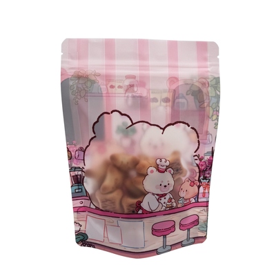 Mua Thiết kế phim hoạt hình tùy chỉnh Stand Up Zipper Bags For Food Packaging With Window online manufacture