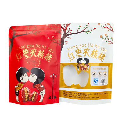 Mua Chế độ in tùy chỉnh White Kraft Stand Up Bags With Ziplock And Custom Window Cho thực phẩm khô hạt đậu phộng đóng gói online manufacture
