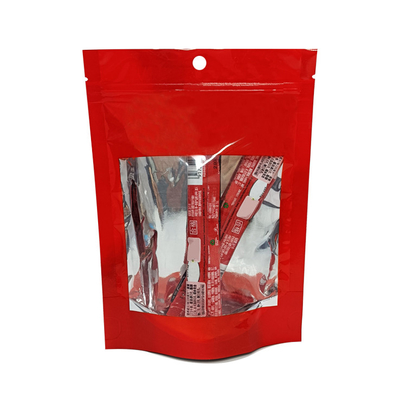 Mua Thùng cà phê in tùy chỉnh ziplock màu đỏ nhạt có đáy cửa sổ trong suốt để đóng gói cà phê ngay lập tức online manufacture