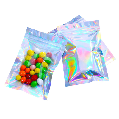 Mua 4 * 6 Inch nhiệt niêm phong nước mắt Notch Top nhựa nhôm Holographic Mylar Zipper Bags cho thực phẩm đồ trang sức trang điểm lưu trữ online manufacture