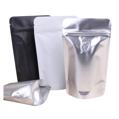 Mua 8oz 0.5 lb nhôm màu trắng đen túi cà phê với van khử khí đứng lên với khóa khóa khóa lại online manufacture