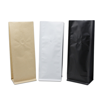 Mua 0.5lb 1lb nâu trắng đen nhựa lót phẳng bên dưới Kraft túi giấy với thép dây buộc đóng và van khử khí online manufacture