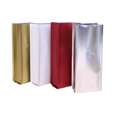 Mua Valved Glossy / Matte Laminate Quad Seal Flat Bottom Coffee Bag With Tin Tie Closure online manufacture