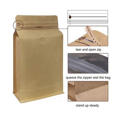 Mua Premium một cách khử khí túi giấy màu nâu đáy phẳng 0.25lb 0.5lb 1lb 2lb 125g 250g 500g 1kg online manufacture
