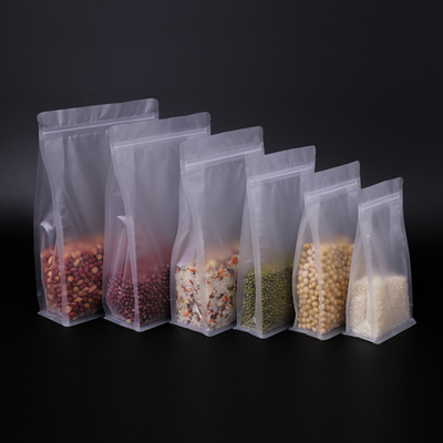 Mua Heavy Duty Matte Clear Square Bottom Stand Up Pouches Bags với Zipper có thể đóng lại cho thực phẩm, trà hoa, đóng gói cà phê online manufacture