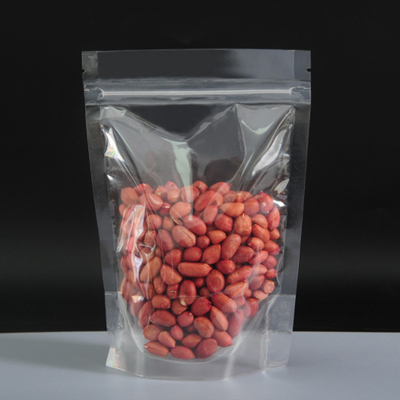 Mua Tùy chỉnh Transparent Zipper Top Stand Up pouches với Tear Notch cho bao bì thực phẩm online manufacture