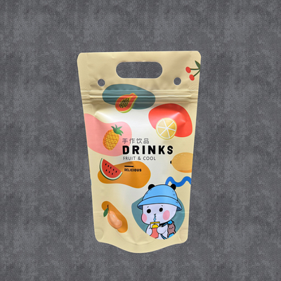 500 ml thiết kế tùy chỉnh túi túi đồ uống lạnh mùa hè với khóa khóa phía dưới đứng và lỗ treo cho bữa tiệc sinh nhật