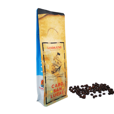 500 gram 1.1 lb Matte Flat Bottom Pouches Bag với Tear Off Zipper cho Bao bì hạt cà phê
