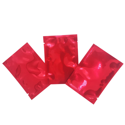 Nice Bright Red Metallic Flat Vacuum Seal Mylar Pouch Bags cho trà hoa, trà xanh, hộp đựng lá trà đỏ